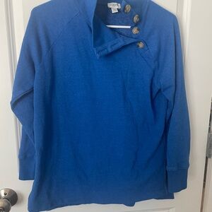 XS J. Crew Blue Button-Up Sweater